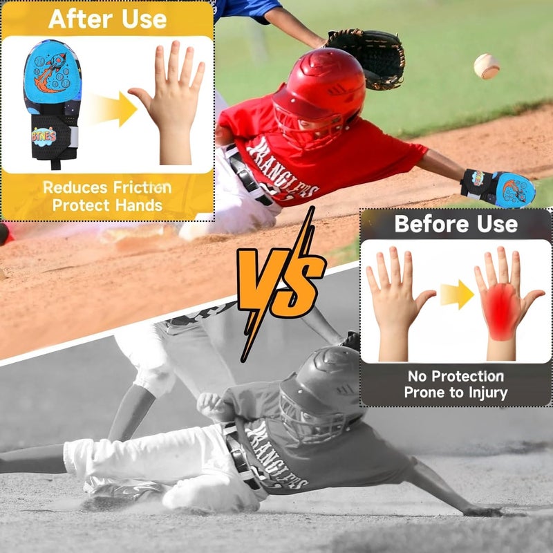 BTNES Baseball Sliding Mitt - Youth and Adult Sizes - Baseball and Softball – Hand Protection for Runners – Ambidextrous Design, Comfortable & Secure Fit for Kids, - Image 3